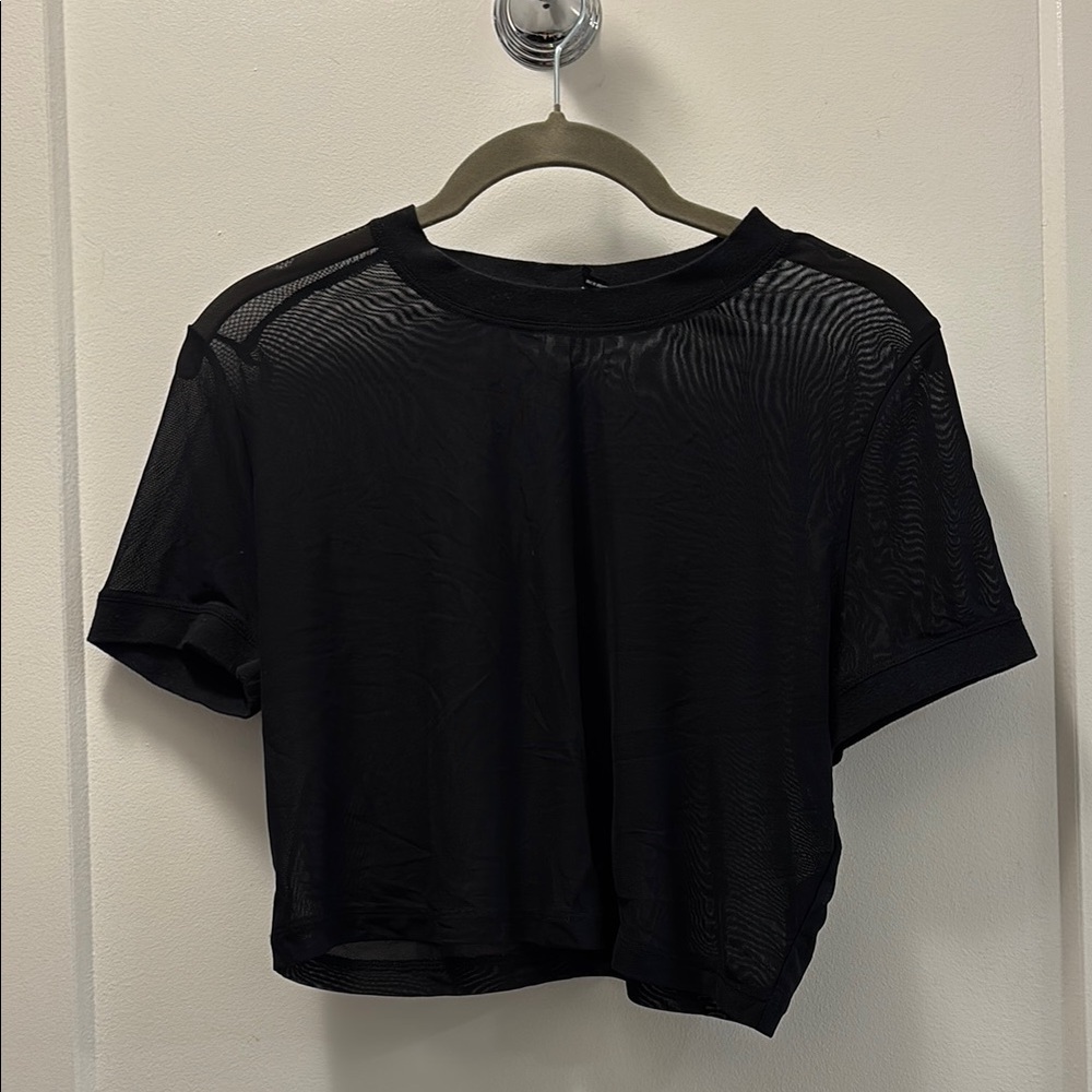 Urban Outfitters Black Boxy Crop Tee Short Sleeve